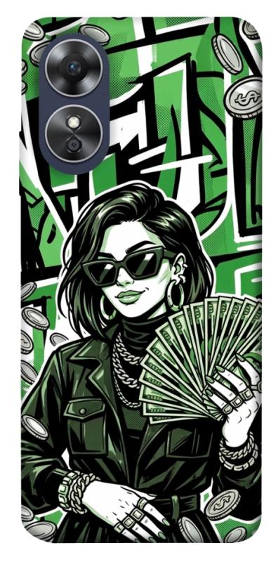 Чохол itsPrint Money woman green для Oppo A17, гроші, купити оптом з доставкою