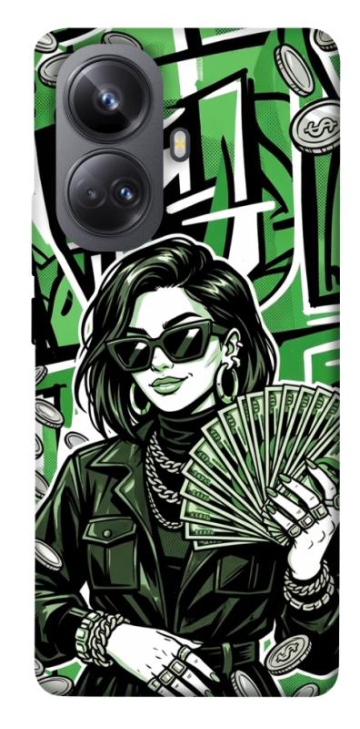 Чехол itsPrint Money woman green для Realme 10 Pro+, деньги, купить оптом с доставкой