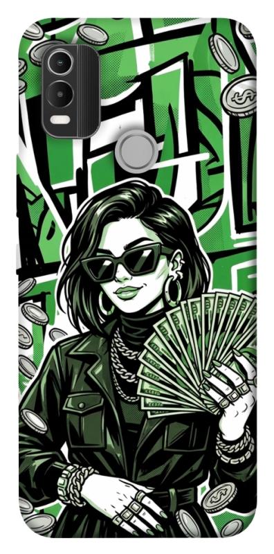Чохол itsPrint Money woman green для Nokia C21 Plus, гроші, купити оптом з доставкою