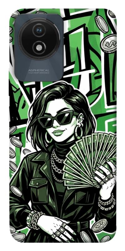 Чохол itsPrint Money woman green для Vivo Y02, гроші, купити оптом з доставкою