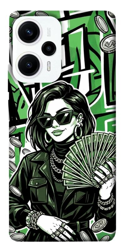 Чохол itsPrint Money woman green для Xiaomi Poco F5 / Note 12 Turbo, гроші, купити оптом з доставкою