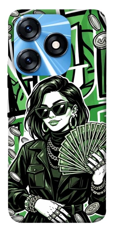 Чохол itsPrint Money woman green для TECNO Spark 10 Pro, гроші, купити оптом з доставкою