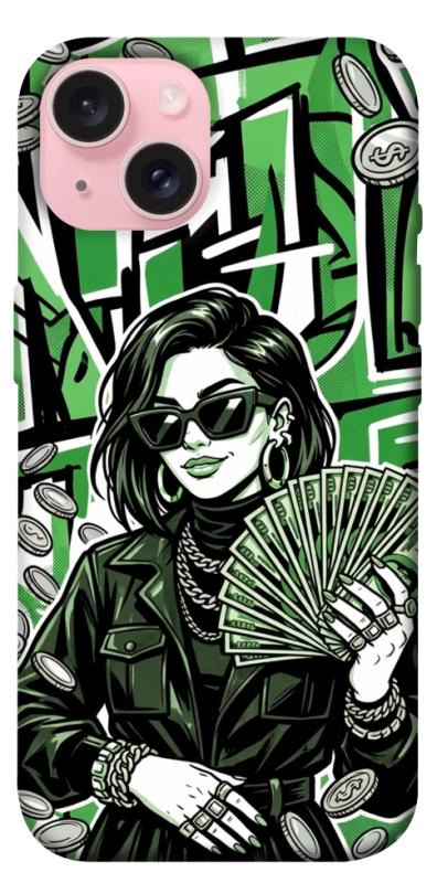 Чохол itsPrint Money woman green для Apple iPhone 15 (6.1"), гроші, купити оптом з доставкою
