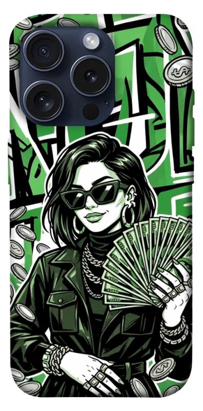Чохол itsPrint Money woman green для Apple iPhone 15 Pro (6.1"), гроші, купити оптом з доставкою
