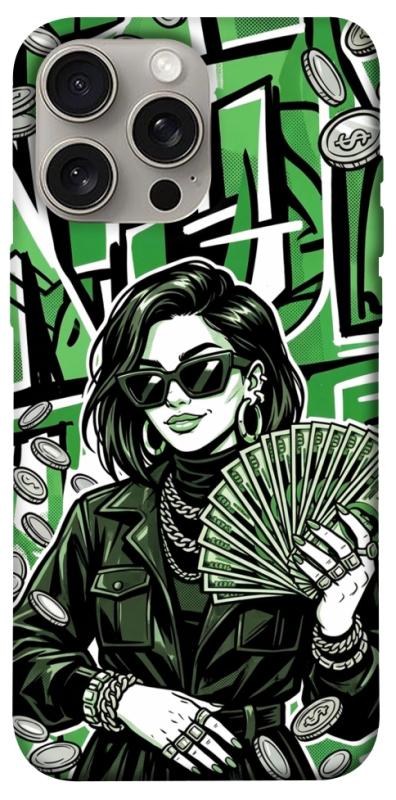 Чехол itsPrint Money woman green для Apple iPhone 15 Pro Max (6.7"), деньги, купить оптом с доставкой