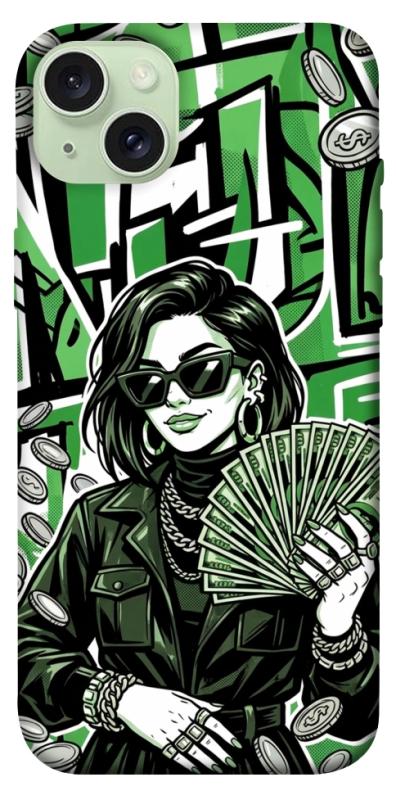 Чехол itsPrint Money woman green для Apple iPhone 15 Plus (6.7"), деньги, купить оптом с доставкой