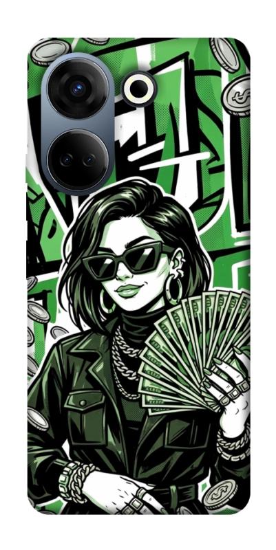 Чохол itsPrint Money woman green для TECNO Camon 20 Pro (CK7n), гроші, купити оптом з доставкою