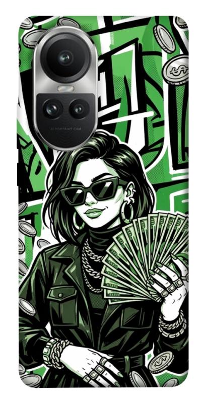 Чохол itsPrint Money woman green для Oppo Reno 10, гроші, купити оптом з доставкою
