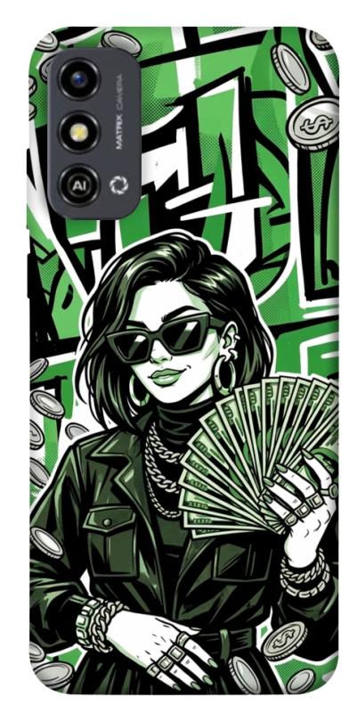 Чехол itsPrint Money woman green для ZTE Blade A53, деньги, купить оптом с доставкой