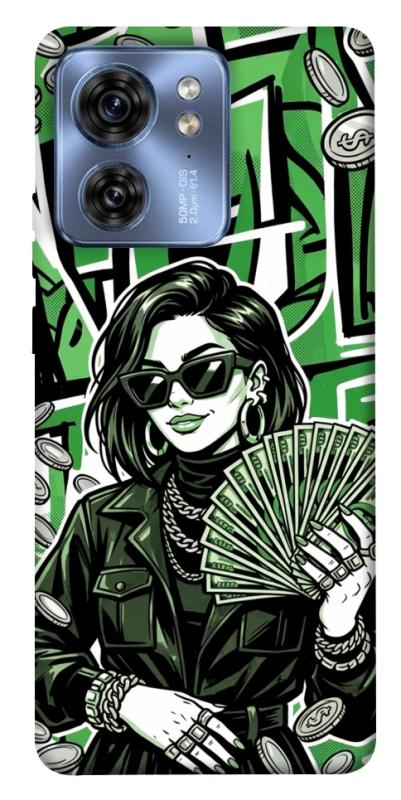 Чохол itsPrint Money woman green для Motorola Edge 40, гроші, купити оптом з доставкою