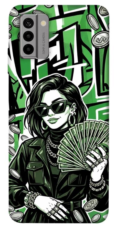 Чехол itsPrint Money woman green для Nokia G22, деньги, купить оптом с доставкой