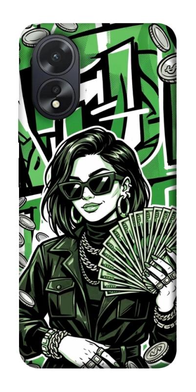 Чехол itsPrint Money woman green для Oppo A38, деньги, купить оптом с доставкой