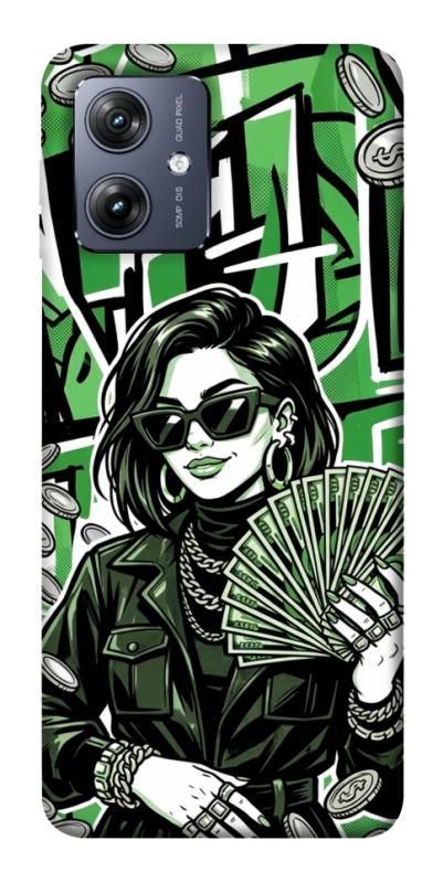 Чохол itsPrint Money woman green для Motorola Moto G54, гроші, купити оптом з доставкою