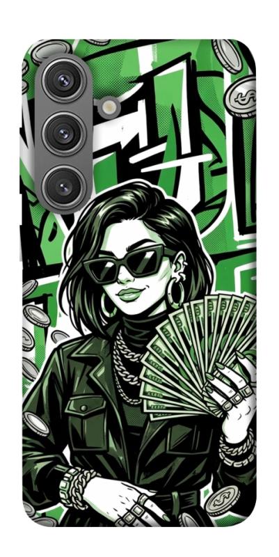 Чохол itsPrint Money woman green для Samsung Galaxy S24+, гроші, купити оптом з доставкою