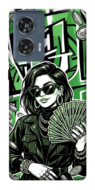 Чохол itsPrint Money woman green для Motorola Edge 50 Fusion, гроші, купити оптом з доставкою