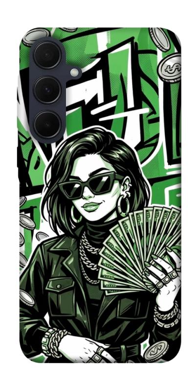 Чохол itsPrint Money woman green для Samsung Galaxy A55, гроші, купити оптом з доставкою