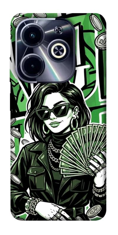 Чохол itsPrint Money woman green для Infinix Hot 40i, гроші, купити оптом з доставкою