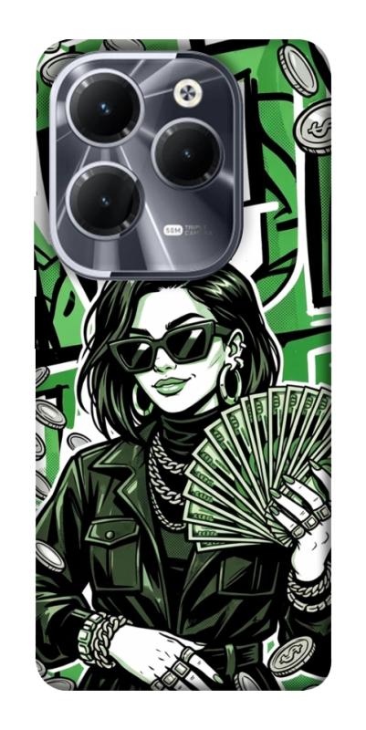 Чохол itsPrint Money woman green для Infinix Hot 40, гроші, купити оптом з доставкою