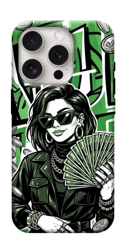 Чохол itsPrint Money woman green для Apple iPhone 16 Pro (6.3"), гроші, купити оптом з доставкою