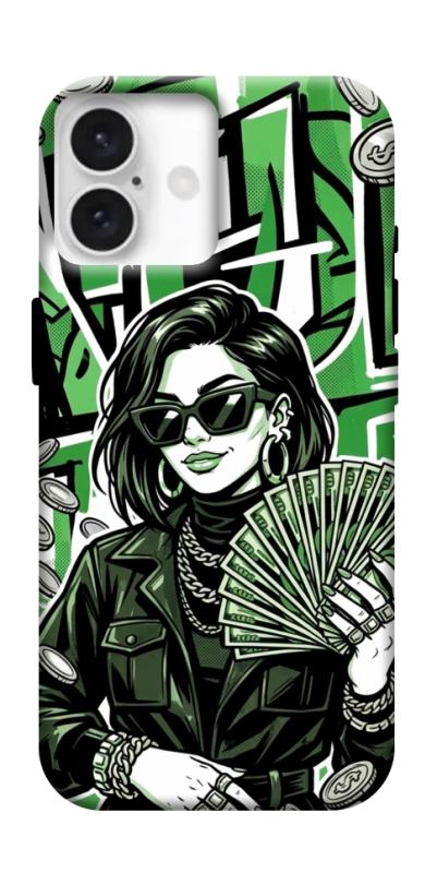 Чохол itsPrint Money woman green для Apple iPhone 16 Plus (6.7"), гроші, купити оптом з доставкою