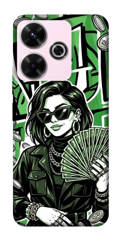 Чохол itsPrint Money woman green для Xiaomi Redmi 13 4G / Poco M6 4G, гроші, купити оптом з доставкою