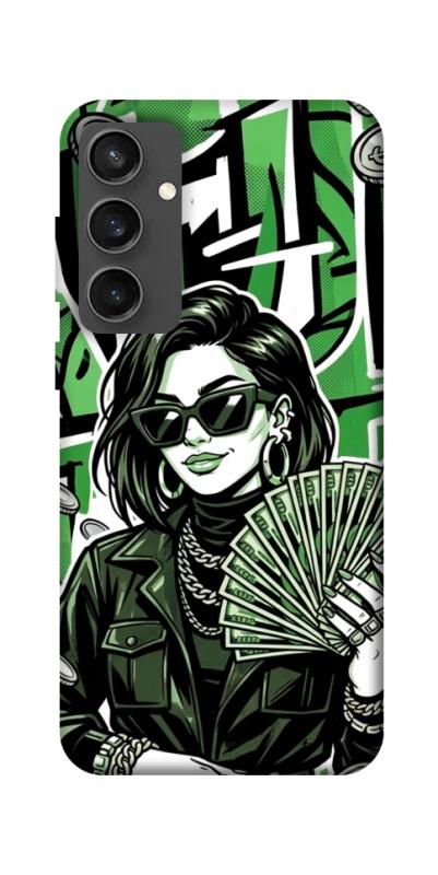 Чохол itsPrint Money woman green для Samsung Galaxy S24 FE, гроші, купити оптом з доставкою