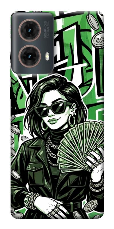 Чохол itsPrint Money woman green для Motorola Moto G85, гроші, купити оптом з доставкою