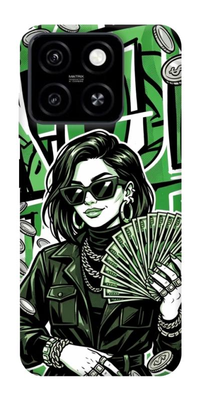 Чохол itsPrint Money woman green для ZTE Blade A55 4G, гроші, купити оптом з доставкою