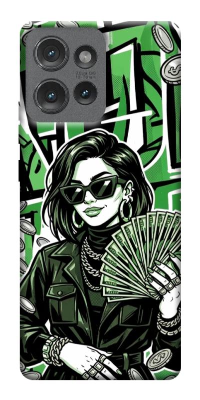 Чехол itsPrint Money woman green для Motorola Edge 50, деньги, купить оптом с доставкой
