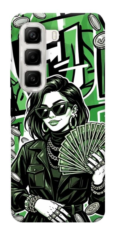 Чохол itsPrint Money woman green для Infinix Hot 50 4G, гроші, купити оптом з доставкою