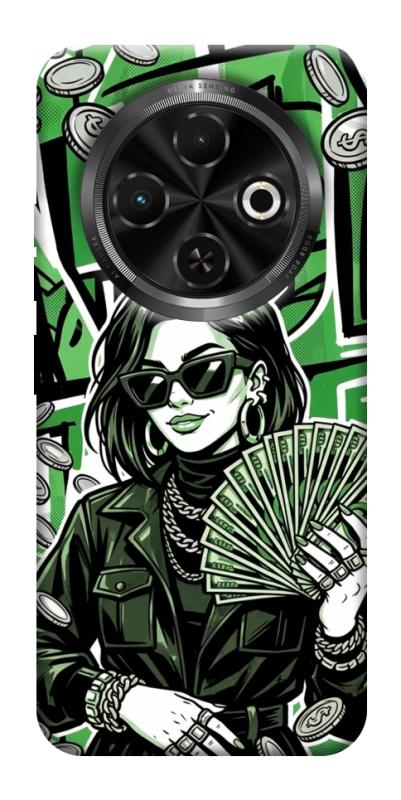 Чехол itsPrint Money woman green для TECNO Spark 30C, деньги, купить оптом с доставкой