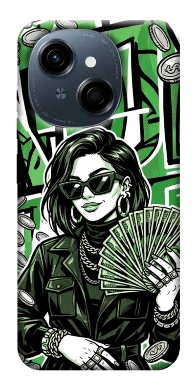 Чохол itsPrint Money woman green для TECNO Spark Go 1, гроші, купити оптом з доставкою