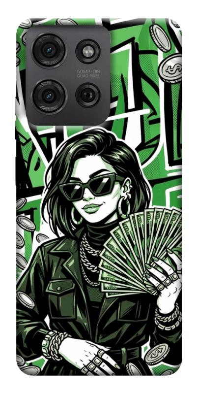 Чохол itsPrint Money woman green для Motorola Moto G75 5G, гроші, купити оптом з доставкою