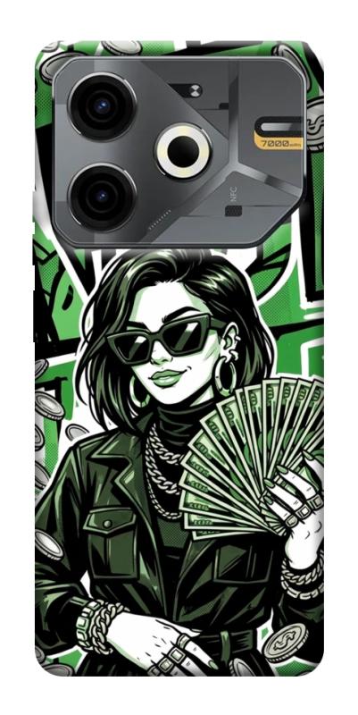 Чохол itsPrint Money woman green для TECNO Pova 6 Neo (LI6), гроші, купити оптом з доставкою