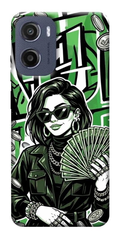 Чохол itsPrint Money woman green для Motorola Moto G05, гроші, купити оптом з доставкою
