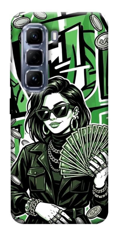 Чохол itsPrint Money woman green для Infinix Hot 50 Pro, гроші, купити оптом з доставкою