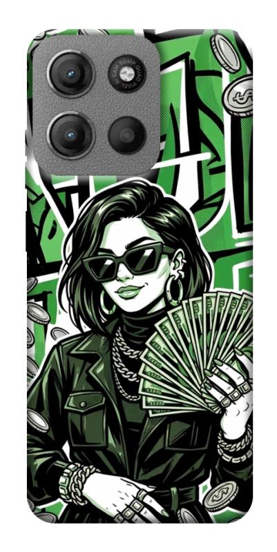 Чохол itsPrint Money woman green для Motorola Moto G15 4G, гроші, купити оптом з доставкою