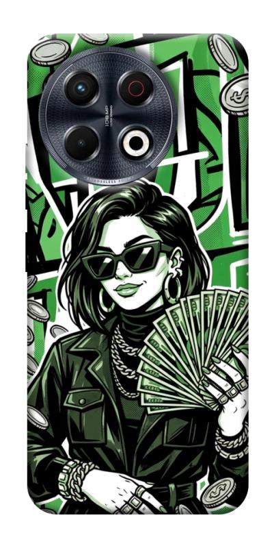 Чехол itsPrint Money woman green для TECNO Spark 30 Pro (KL7), деньги, купить оптом с доставкой