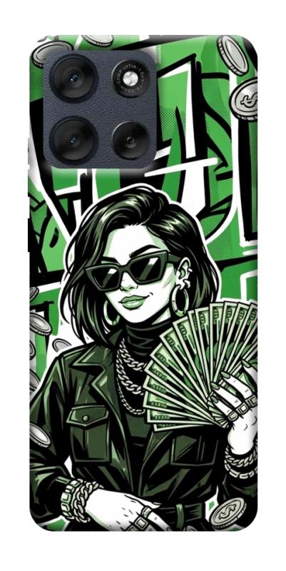 Чохол itsPrint Money woman green для Motorola Moto G56 5G, гроші, купити оптом з доставкою