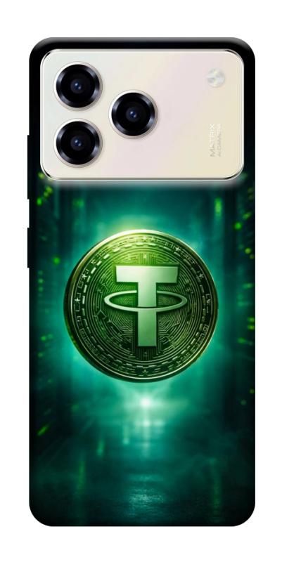 Чехол itsPrint Usdt для ZTE Blade A76, деньги, купить оптом с доставкой