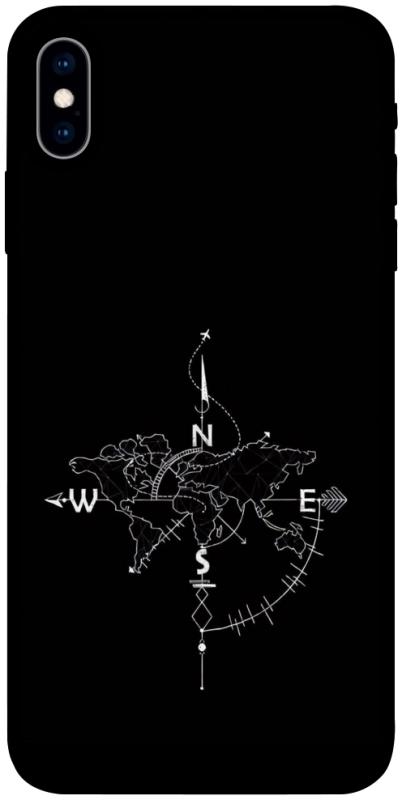 Чехол itsPrint Compass для Apple iPhone X (5.8"), black, купить оптом с доставкой