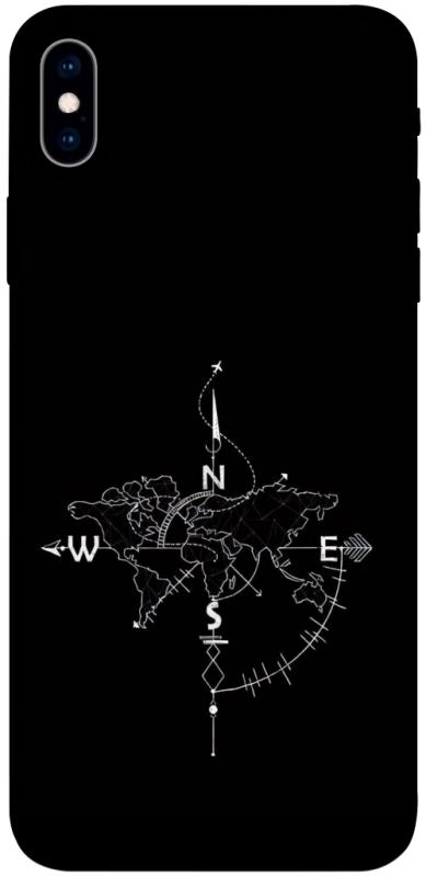 Чехол itsPrint Compass для Apple iPhone XS Max (6.5"), black, купить оптом с доставкой
