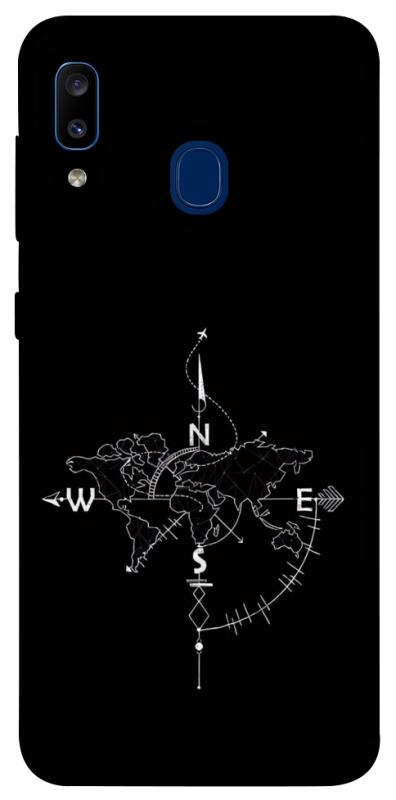 Чехол itsPrint Compass для Samsung Galaxy A20 / A30, black, купить оптом с доставкой