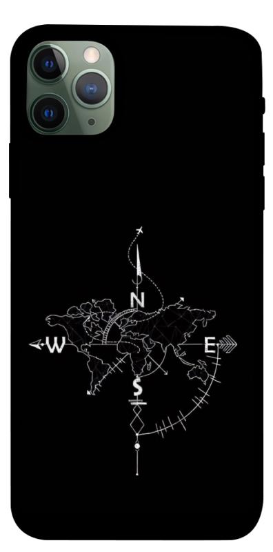 Чехол itsPrint Compass для Apple iPhone 11 Pro Max (6.5"), black, купить оптом с доставкой