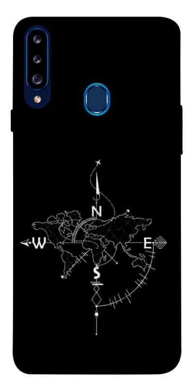 Чехол itsPrint Compass для Samsung Galaxy A20s, black, купить оптом с доставкой