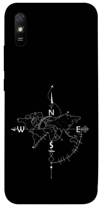 Чехол itsPrint Compass для Xiaomi Redmi 9A, black, купить оптом с доставкой