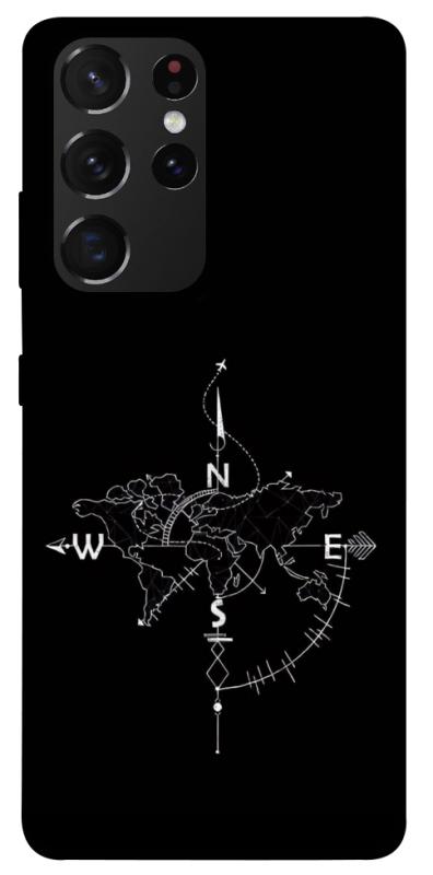Чехол itsPrint Compass для Samsung Galaxy S21 Ultra, black, купить оптом с доставкой