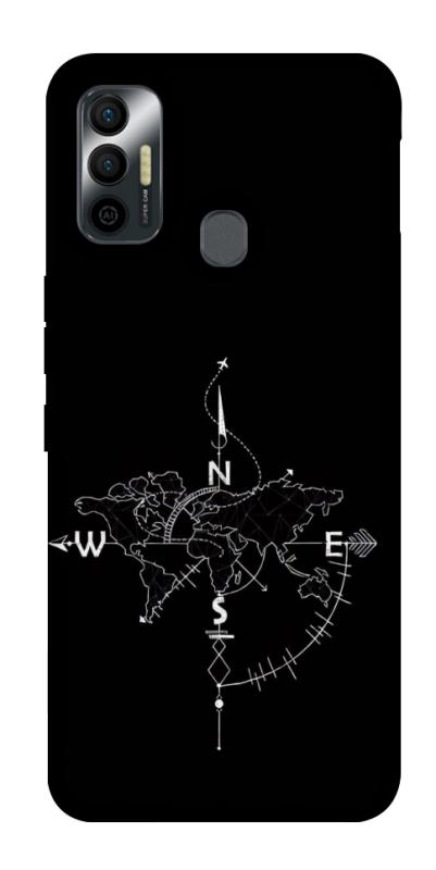 Чехол itsPrint Compass для TECNO Spark 7, black, купить оптом с доставкой