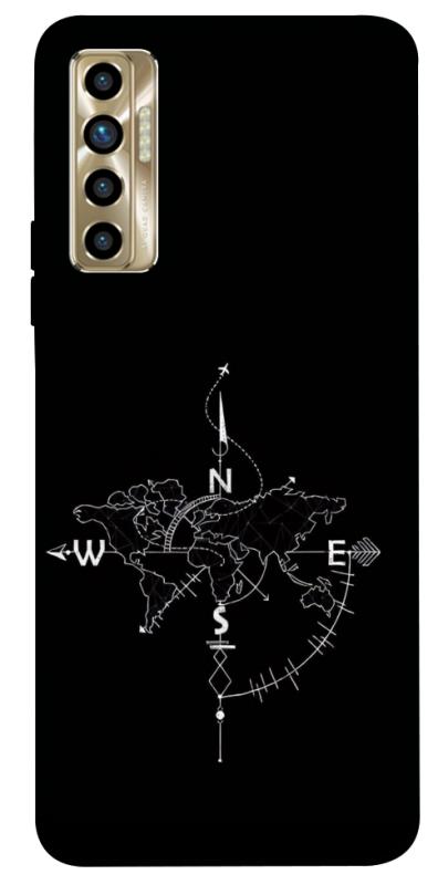 Чохол itsPrint Compass для TECNO Camon 17P, black, купити оптом з доставкою