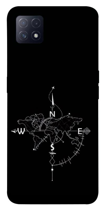 Чехол itsPrint Compass для Oppo A72 5G / A73 5G, black, купить оптом с доставкой